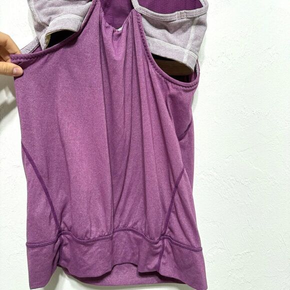 Lululemon Let It Loose Tank Top Cutout Workout Top Built In Bra Purple size 6 - Picture 9 of 12
